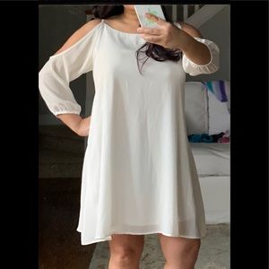 White Cold Shoulder Dress